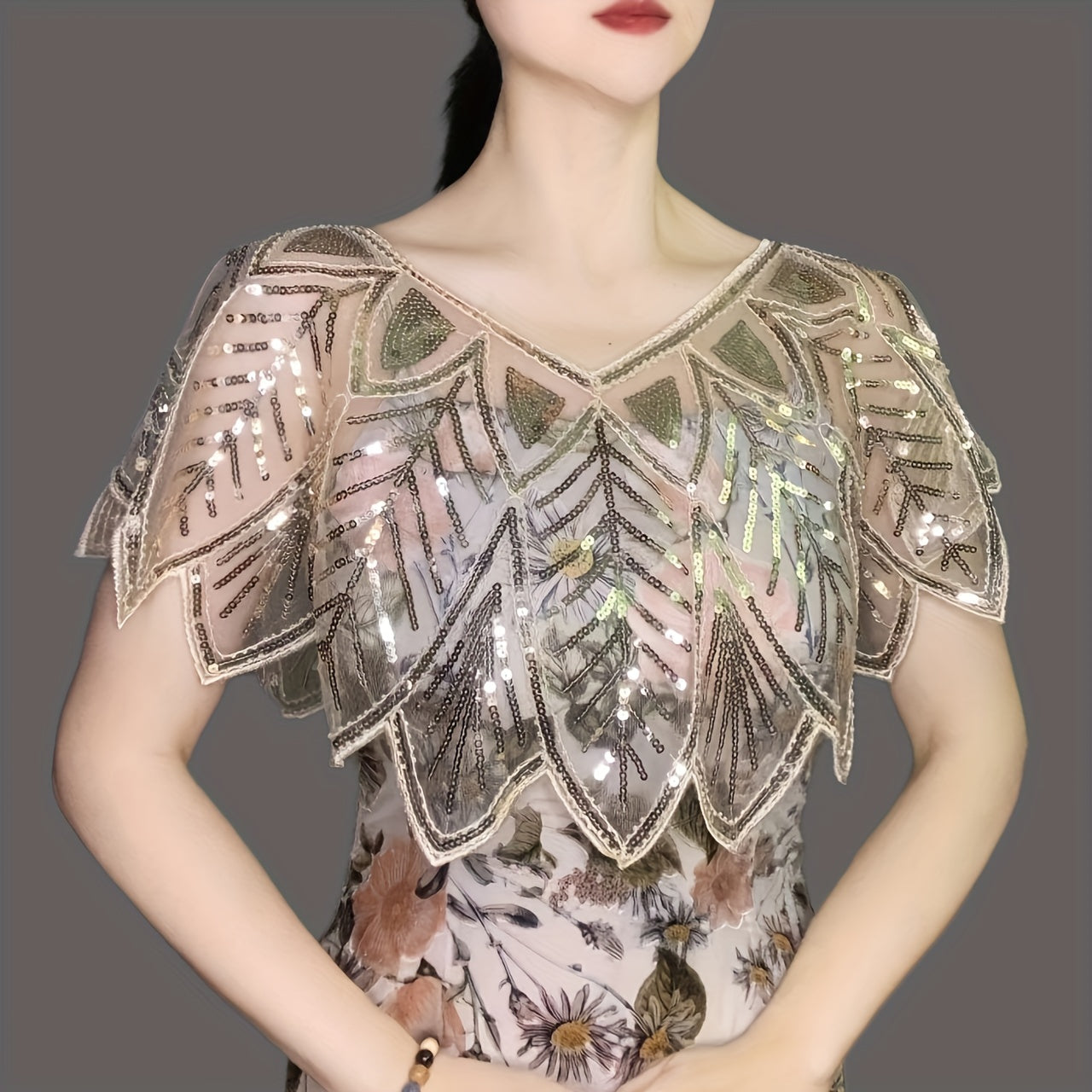 Sequin Shawl Vintage Cape 20s Party Wraps Wedding Shawl