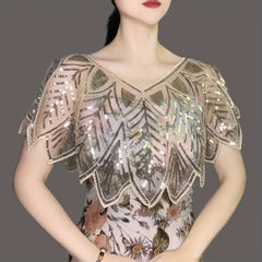 Sequin Shawl Vintage Cape 20s Party Wraps Wedding Shawl