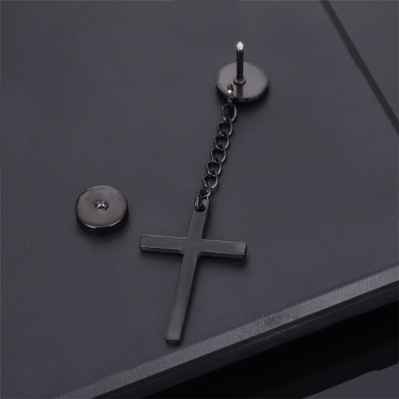 Men's Stainless Steel Cross Earrings