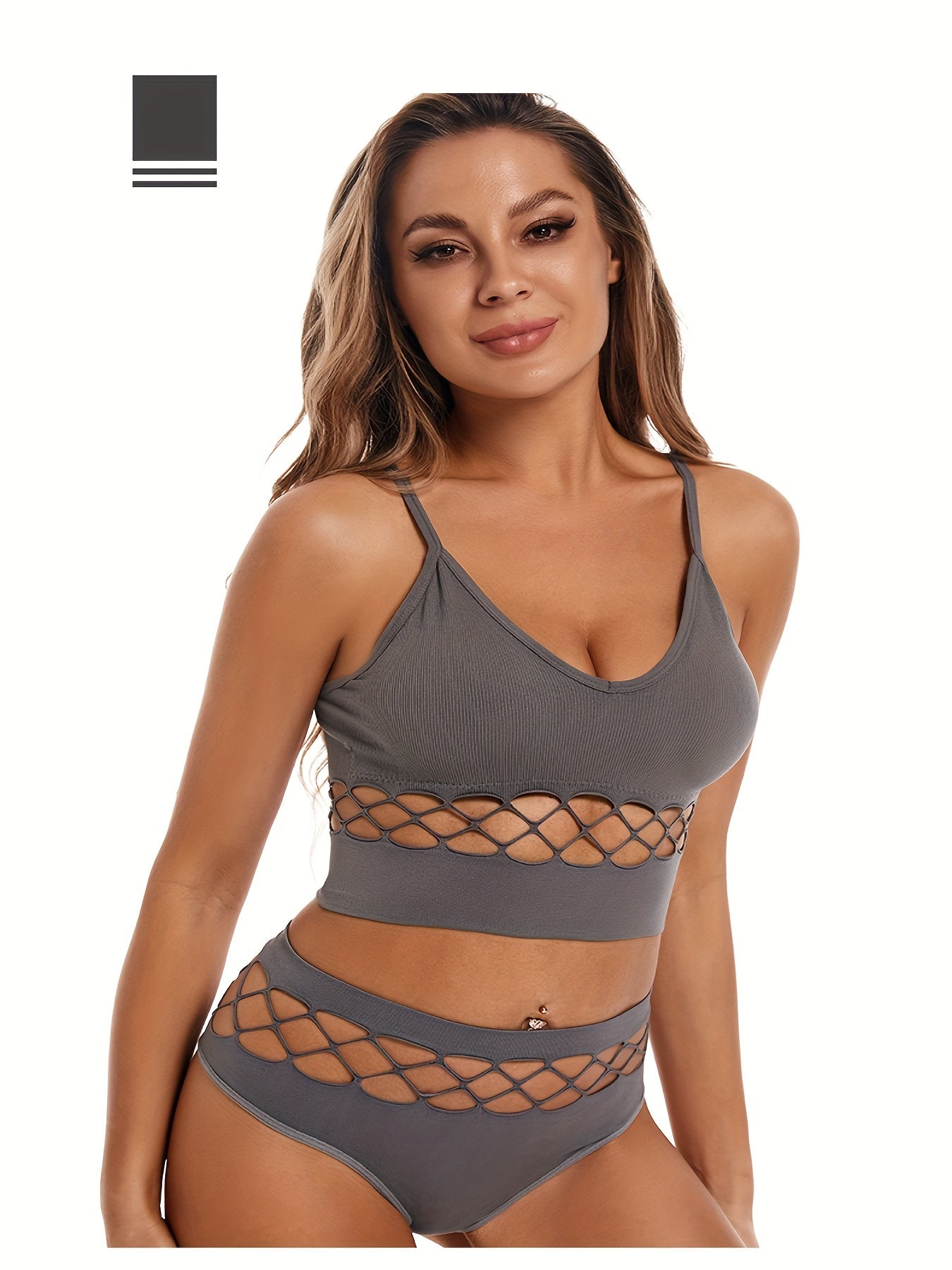 Mesh Breathable Sports Bra & Quick Dry Panties Set for Women