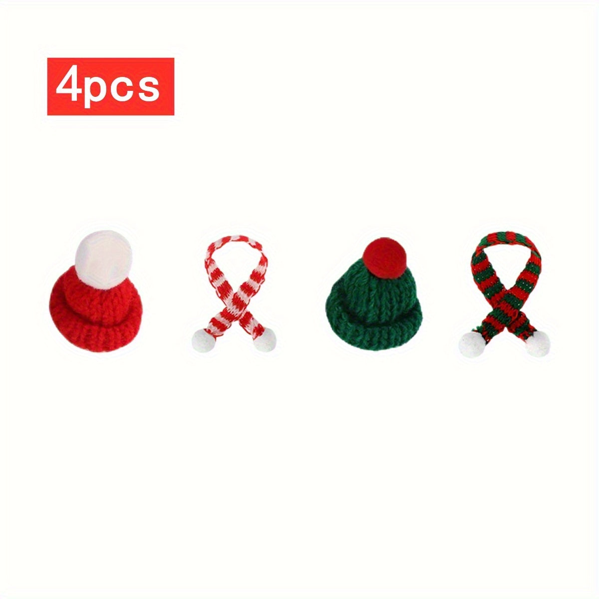 Dollhouse Christmas Mini Knit Hat Mini Scarf Set