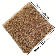 6pcs Soft Foam Interlocking Carpet Shaggy Mat Comfortable Area Rugs