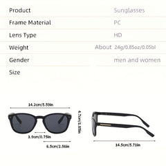 Square Sunglasses Retro Rivet Decor Anti Glare UV400