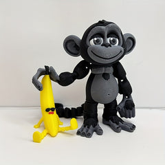 Colorful 3D Printed Monkey Statue Set for Desk Office
