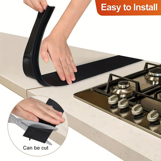 2pcs Silicone Gap Strip Stove Counter Sealing Strip Kitchen Accessory