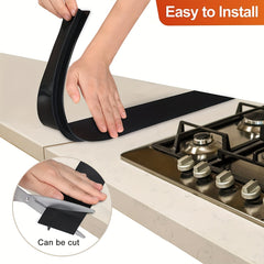 2pcs Silicone Gap Strip Stove Counter Sealing Strip Kitchen Accessory