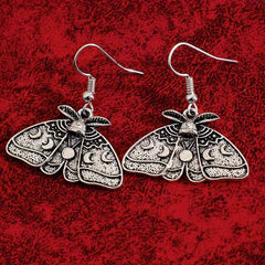 Gothic Retro Butterfly Moth Skull Head Women's Earrings