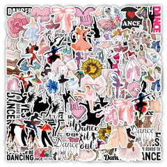 62pcs Dancing Stickers for Water Bottles Laptop Car Decal