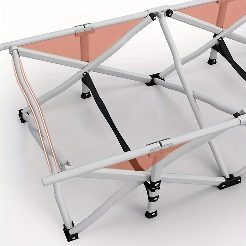 Foldable Bed With Mattress And Headrest Portable Single Bed