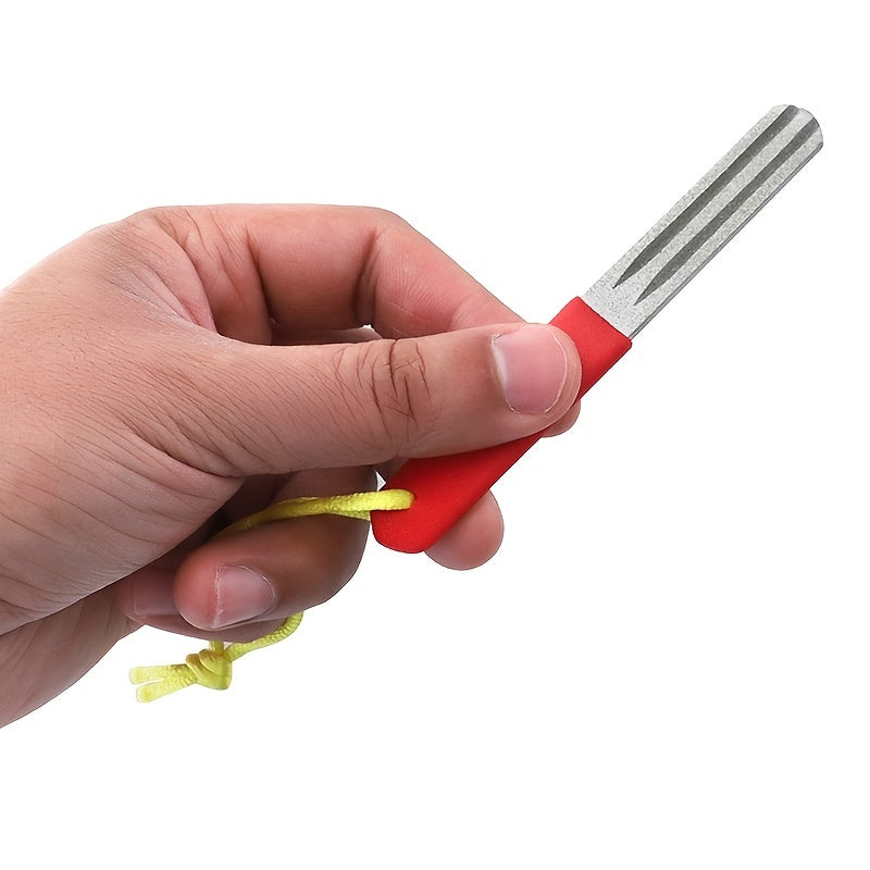 Portable Fishing Hook Sharpener Diamond Stone Whetstone Keychain