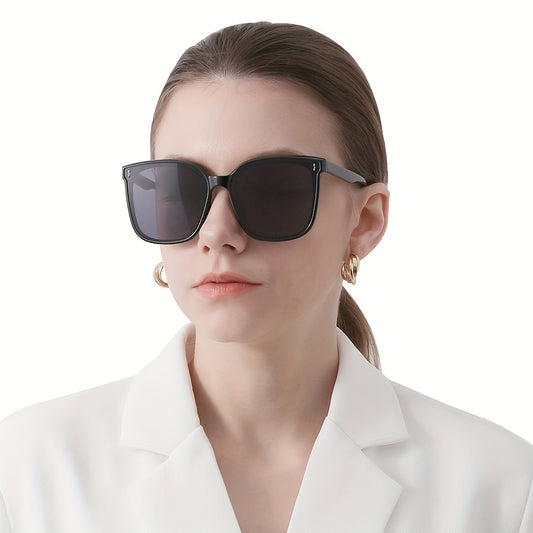 Oversized Cat Eye Sunglasses Square Frame Rivet Decor UV400