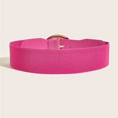 Rose Pink Wide Belt Oval Buckle Y2K Vintage