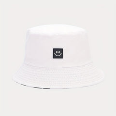 1pc Versatile Bucket Hat Double Sided Smile Face Cow Pattern Sun Hat