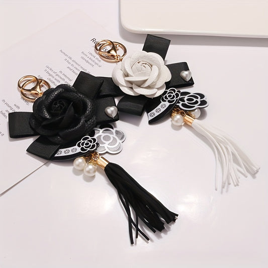 Camellia Tassel Key Chain Bag Charm Ornament
