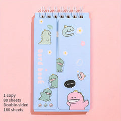 80sheets Double sided Writable Coil Notebook Cartoon Pocket Book