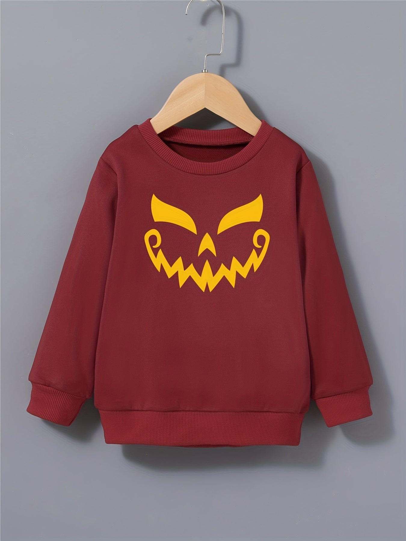 Boys Halloween Pumpkin Sweatshirt Long Sleeve Pullover