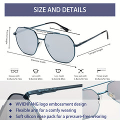 Men's Retro Large Frame Sunglasses UV Resistant for Holiday Outdoor Beach