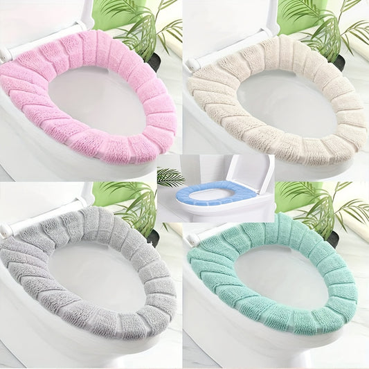 Winter Warm Knitted Toilet Seat Cushion Thickened Detachable Washable