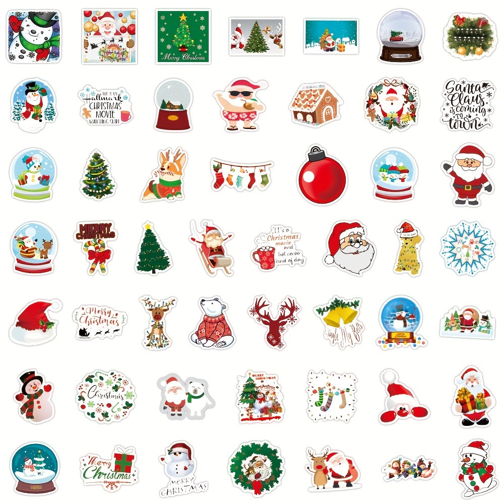 100pcs Waterproof Christmas Stickers for Crafts Windows, Merry Christmas Theme