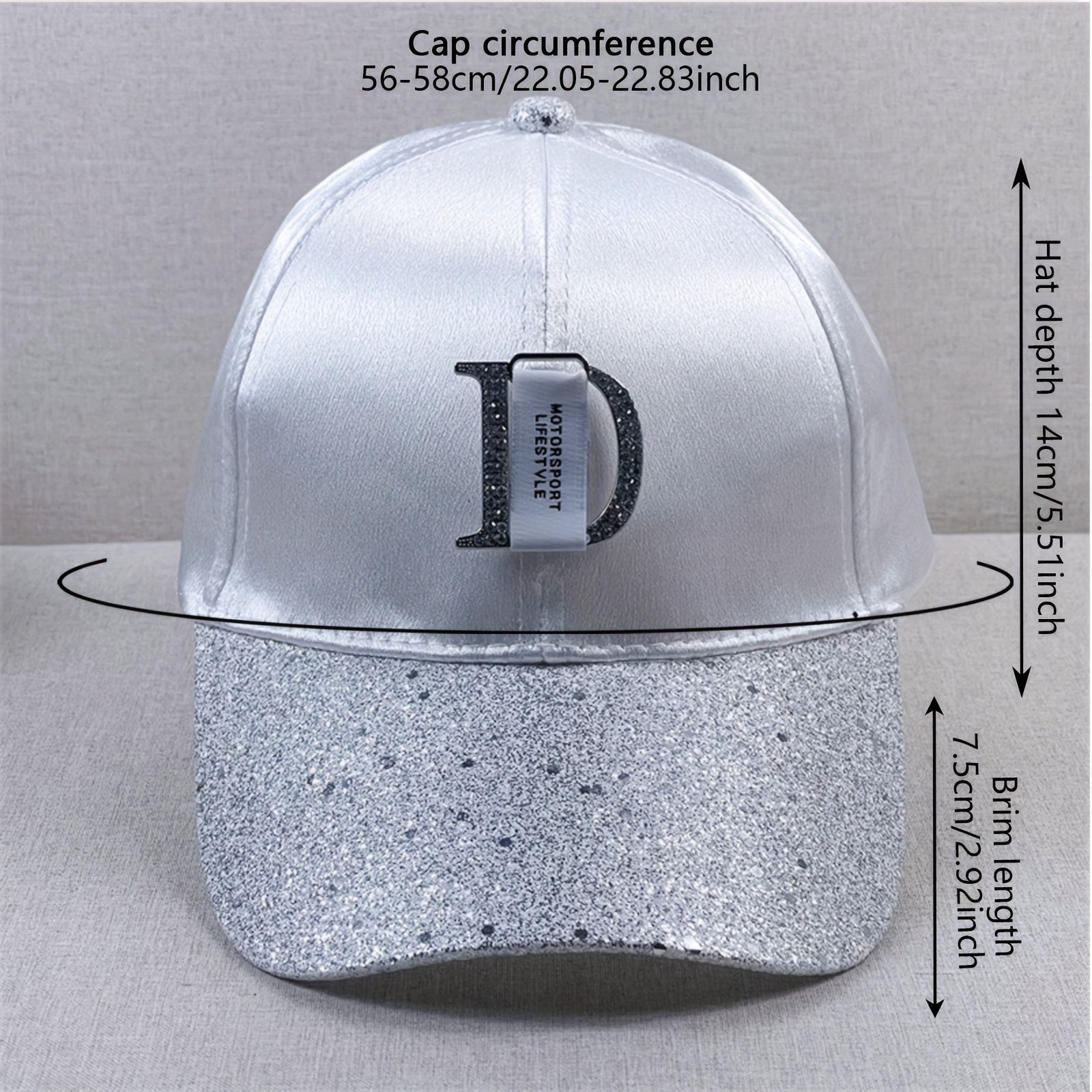 Glitter Bright Baseball Cap D Label Decor Solid Couple Sun Hat
