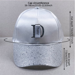 Glitter Bright Baseball Cap D Label Decor Solid Couple Sun Hat