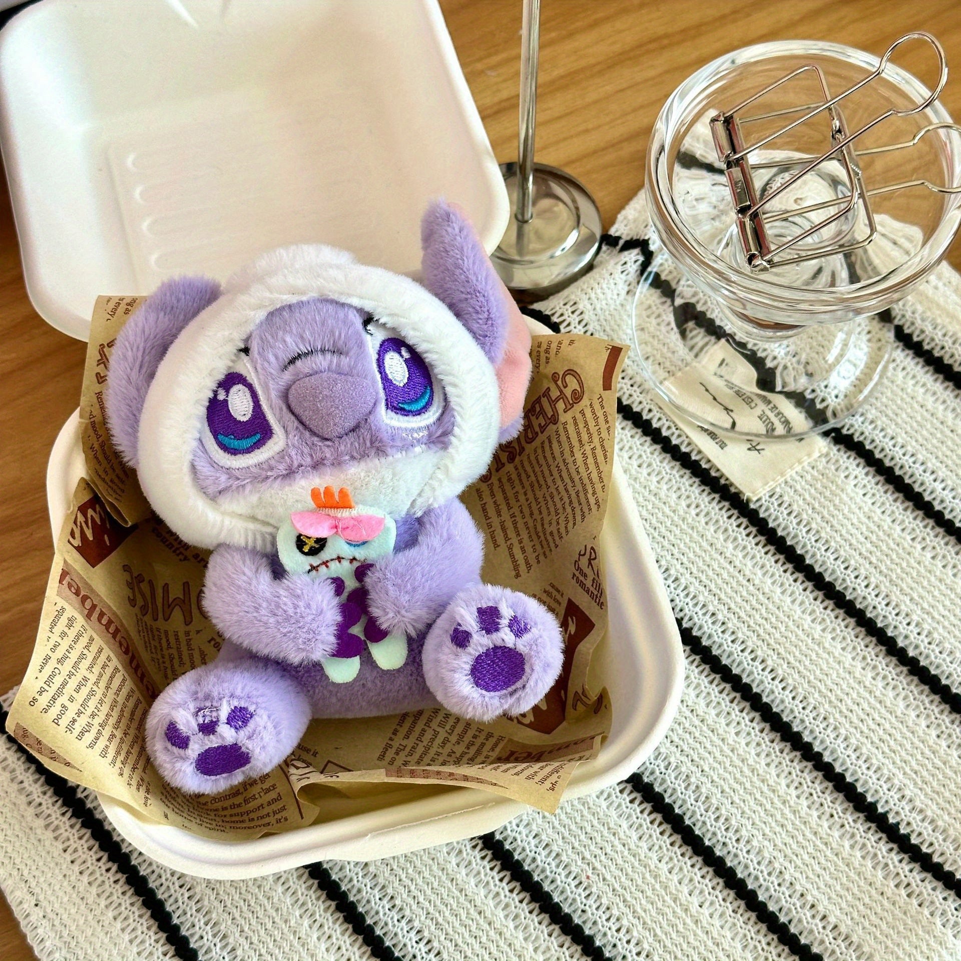 Stitch Keychain Plush Doll with Hat Bag Charm