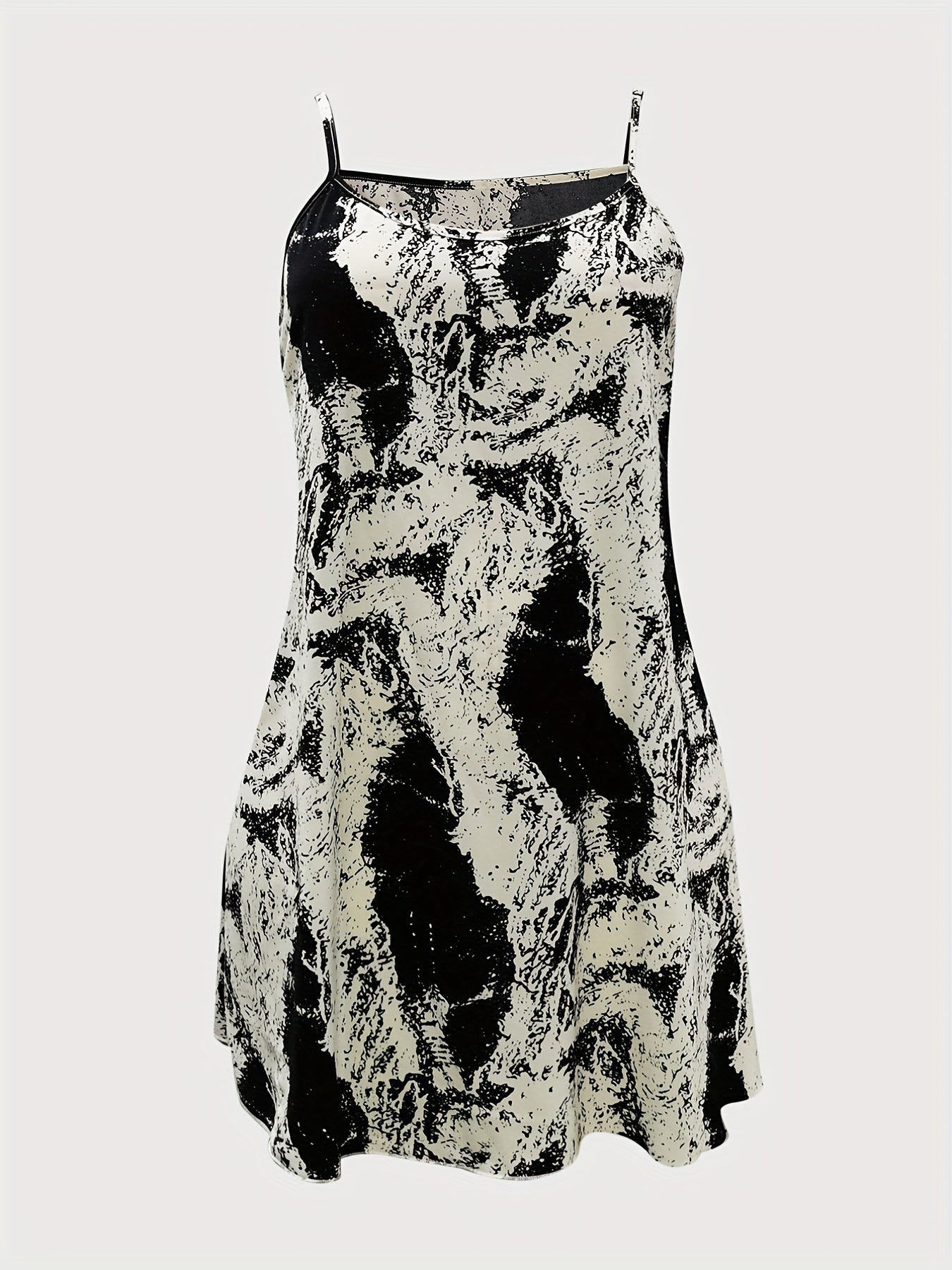  Casual Summer Dress Women's Plus Random Print Round Neck Mini Cami