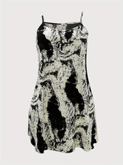  Casual Summer Dress Women's Plus Random Print Round Neck Mini Cami