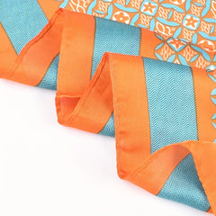 Geometric Floral Bandana Silk Scarf Solid Satin Shawl Neckerchief