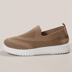 Women's Knit Woven Slip-On Sneakers Lightweight Sporty Shoes
