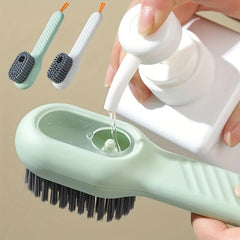 Automatic Liquid Adding Shoe Brush Long Handle Clothes Laundry Cleaning Tool