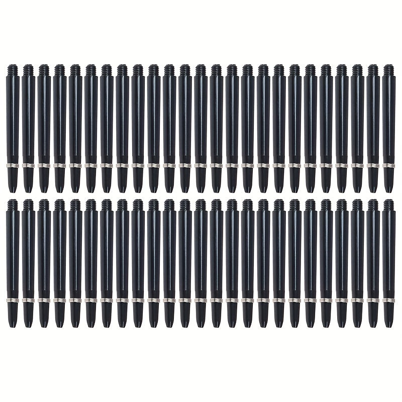50pcs 48mm Nylon Dart Shafts 2BA Screw Thread Rod Stem with Protective Ring