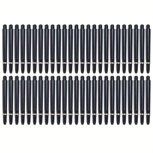 50pcs 48mm Nylon Dart Shafts 2BA Screw Thread Rod Stem with Protective Ring