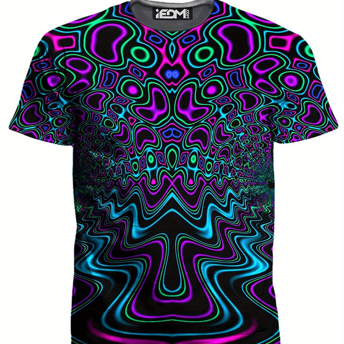 Men's Short Sleeve Pattern Print T-shirt Graphic Tee