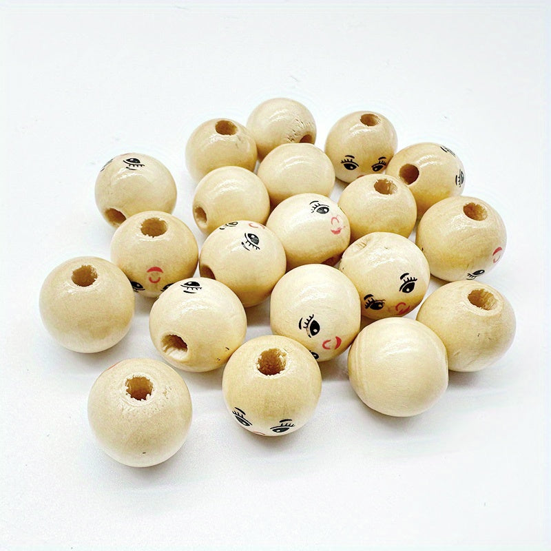 Big Wooden Beads Doll Head Wood Beads for Jewelry Making