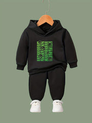 Girls 2pc Cartoon Smile Face Hoodie & Sweatpants Set