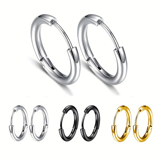 Titanium Steel Coil Earrings 8-16mm