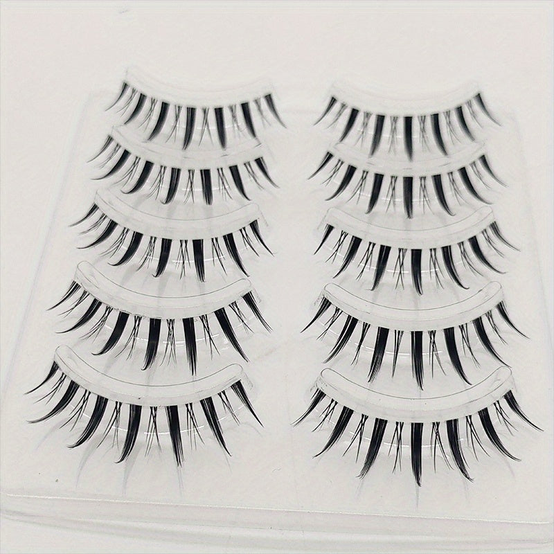 Short Wispy Natural False Eyelashes Reusable Cat Eye Lashes