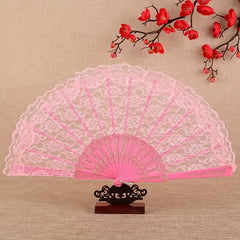 European Vintage Lace Fan Summer Orchid Fan