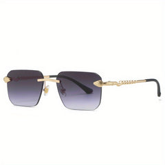 Men's Rimless Metal Sunglasses for Cycling Riding Fishing