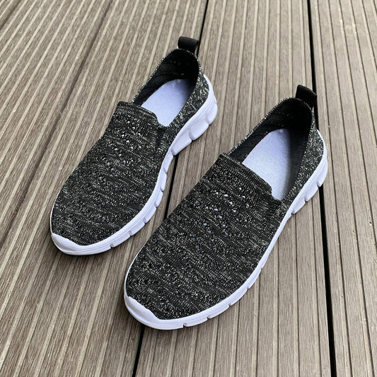 Women's Knitted Non-slip Loafers Breathable Slip On Flat Shoes