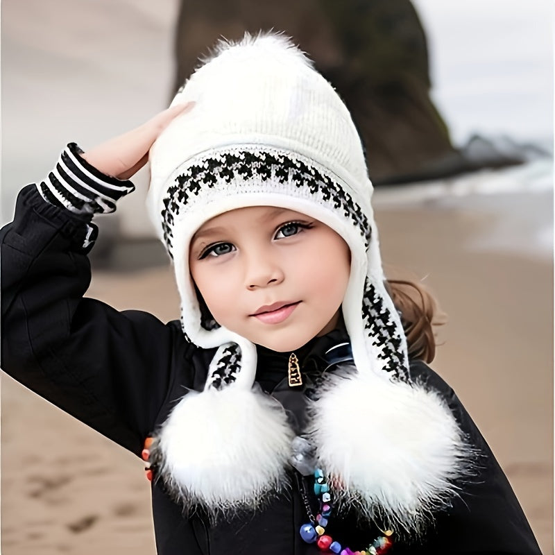 Kids Cartoon Ear Protection Beanie Hat for Winter