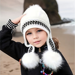 Kids Cartoon Ear Protection Beanie Hat for Winter