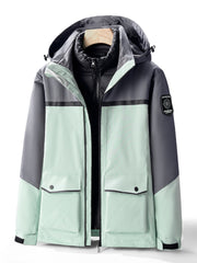 Unisex Ski Jacket with Detachable Fleece Coat Thermal Waterproof Windproof