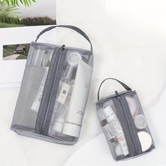 Mesh Clear Toiletry Bag Makeup Brushes Holder Travel Organizer