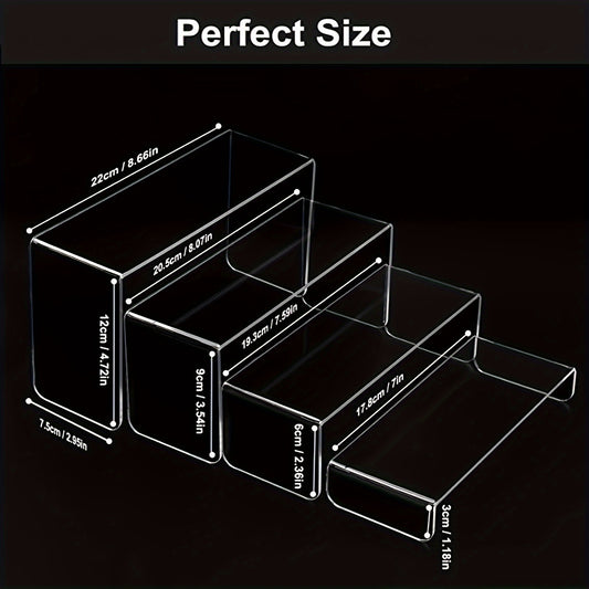 4 Layer Acrylic Display Stand for Desserts, Dolls, Cosmetics, Collectibles