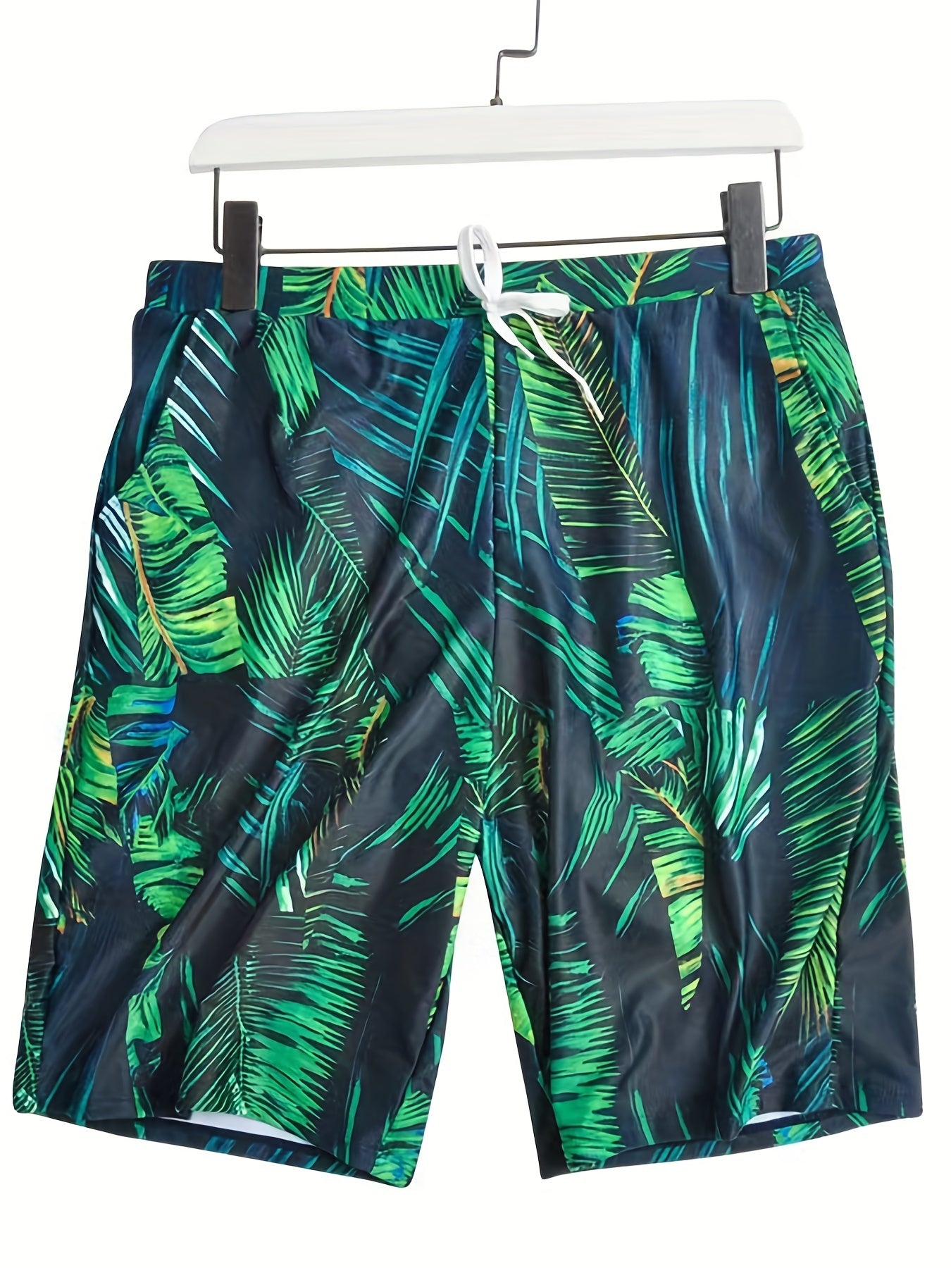 Leaves Print Shorts Casual Summer Pool Beach Shorts Men's Lounge Shorts