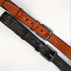 Men's Vintage Plaid Pattern Business Belt