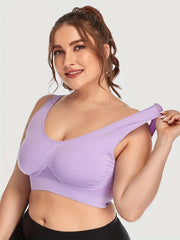 3 Pack Sporty Bra Set Plus Size Women's Eyelet Supportive Bra