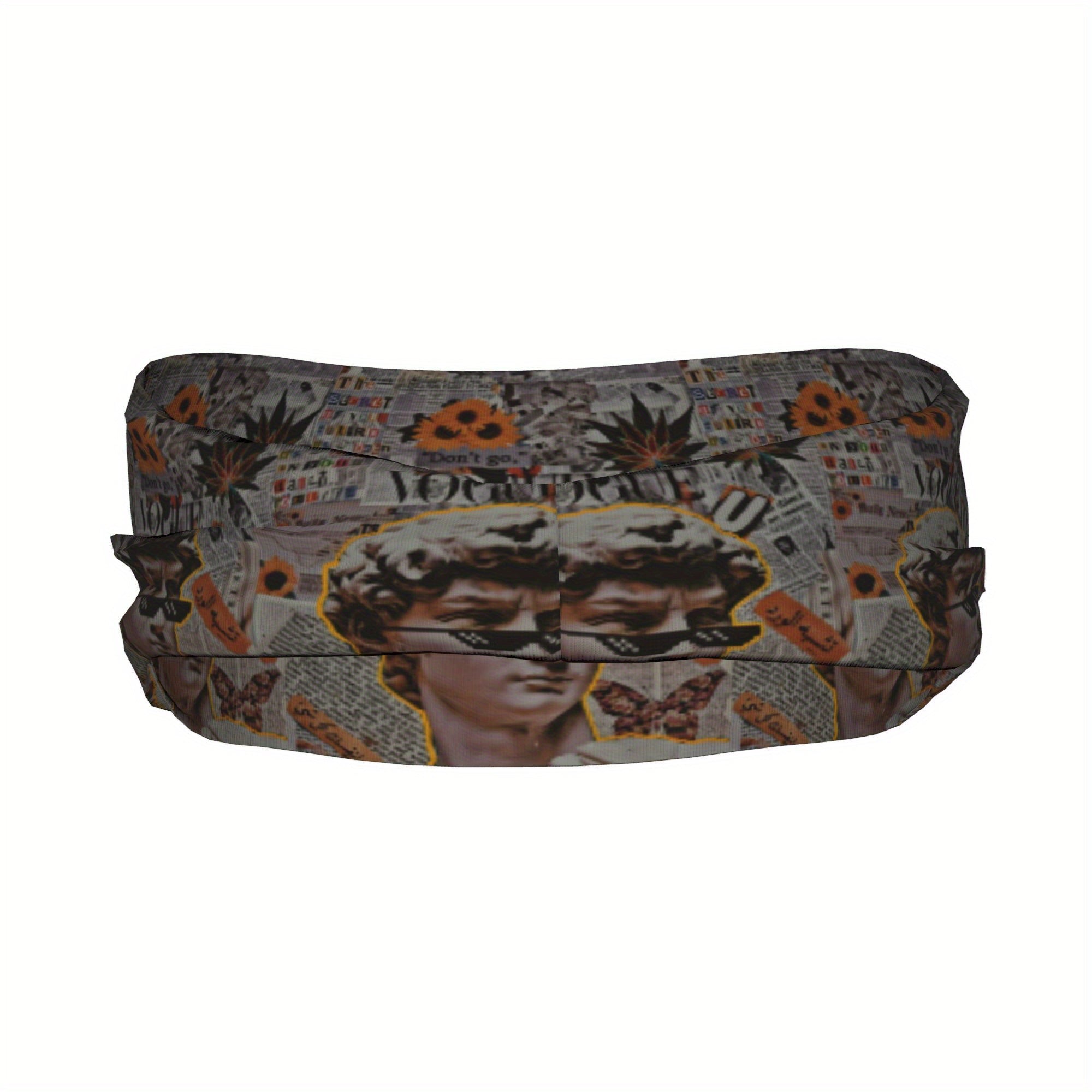 Cartoon Print Sports Headband Sweat Wicking Stretchy Breathable Polyester